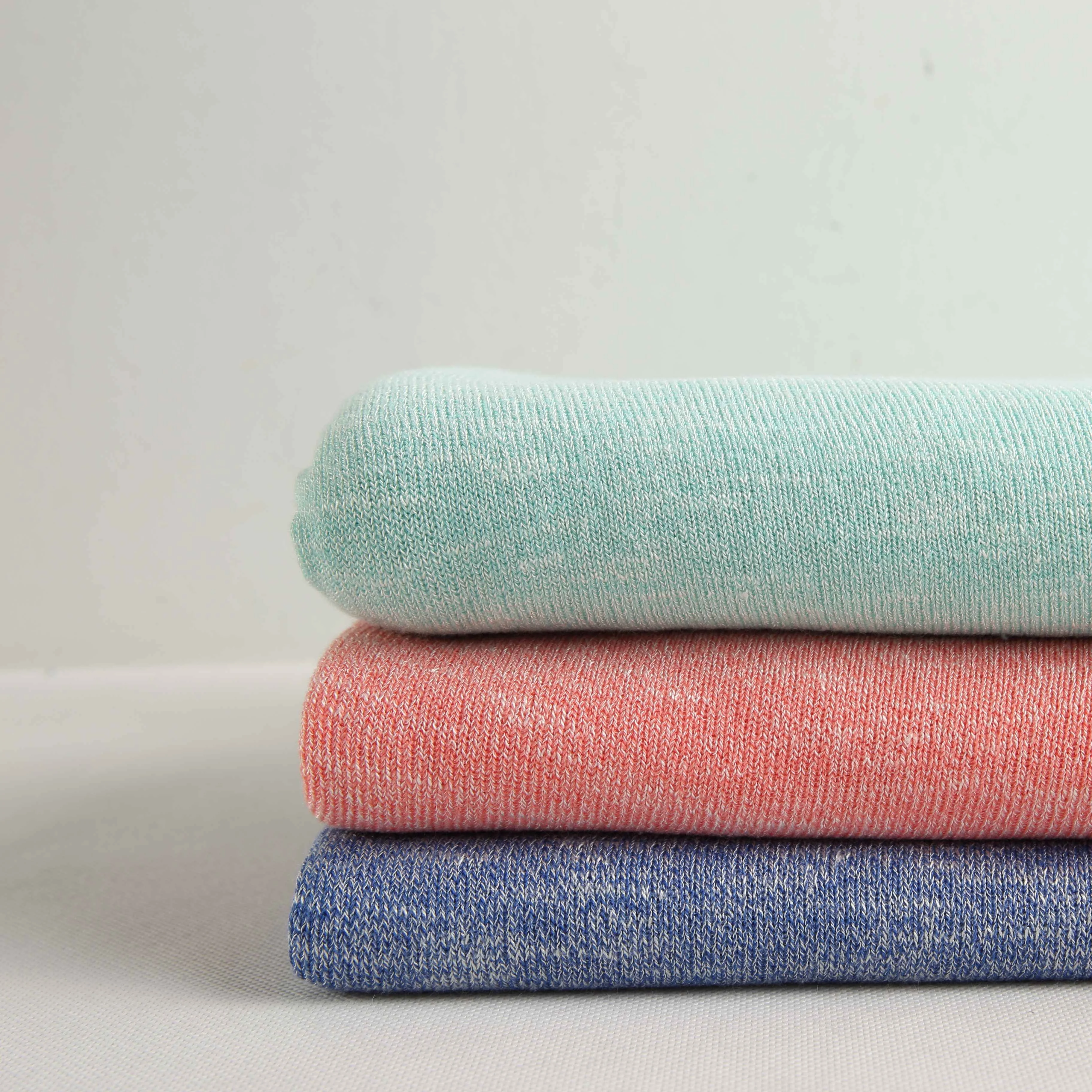 纬编针织 tr 粗针织双色竹节汗织物单泽西用于 clothings 泽西面料