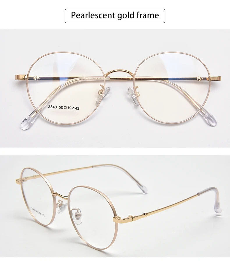 Wholesale Clear Lens Gold Eyeglasses Frames Metal Optical Frame Gold ...