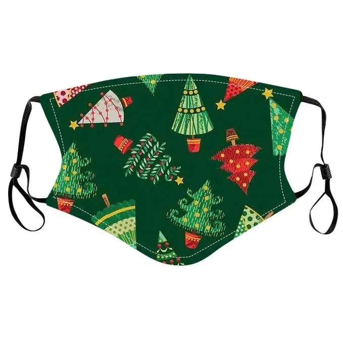 Christmas Facemask With Adjustable Ear Loops For Women Men Adult Soft Fabric Breathable Washable Reusable Face Masks
