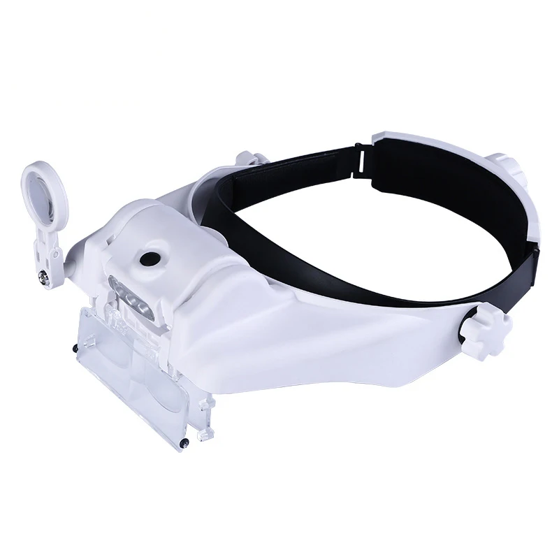 Factory Exit Hands Free 3LED Lamp Lighting 1.5X 2X 8X Multifunctional Head Mounted Optical Magnifier