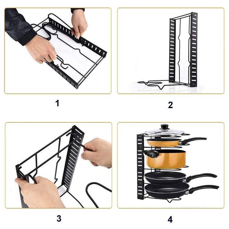 5 Layer Adjustable Foldable Storage Holder Kitchen Counter Pot