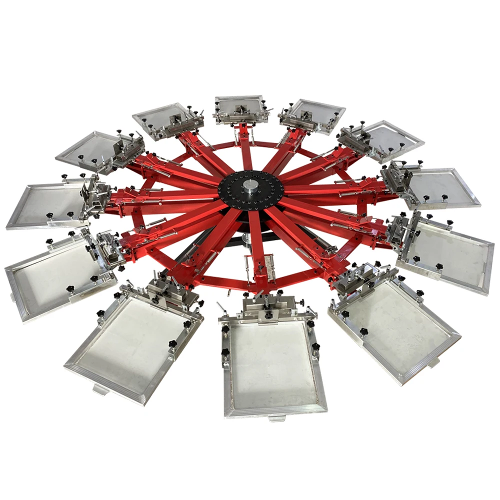 product dgruida ns1212 hd heavy duty double clamp 12 color 12 station screen printing machine-1