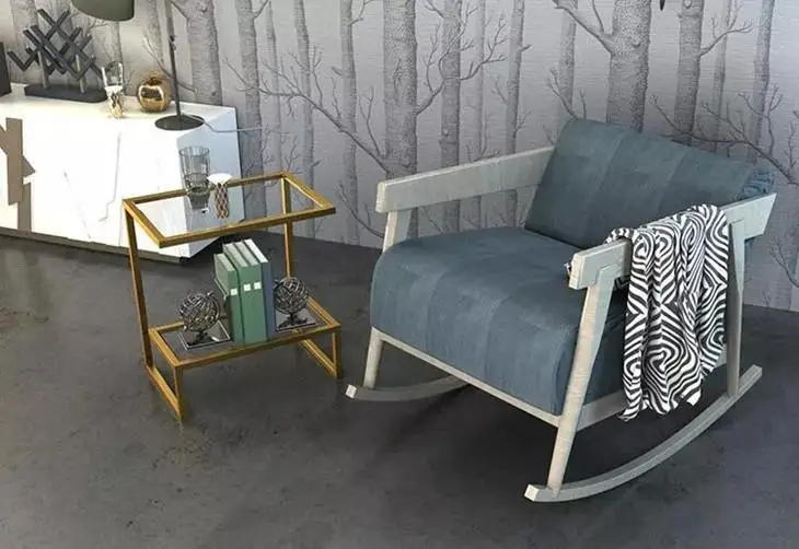 Rectangular double waiting room glass side  table living room furniture set