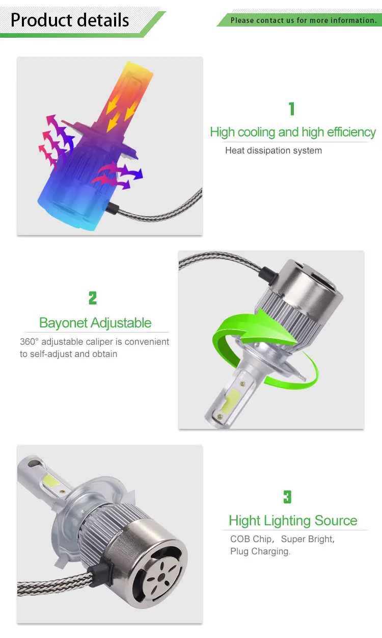 Direct Buy China 400 lm 15 months warranty h7 h4 led car bulb