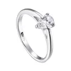 Customizable Jewelry Stunning 925 Sterling Silver Zircon Pear Shape Ring Solitaire Engagement Ring For Women