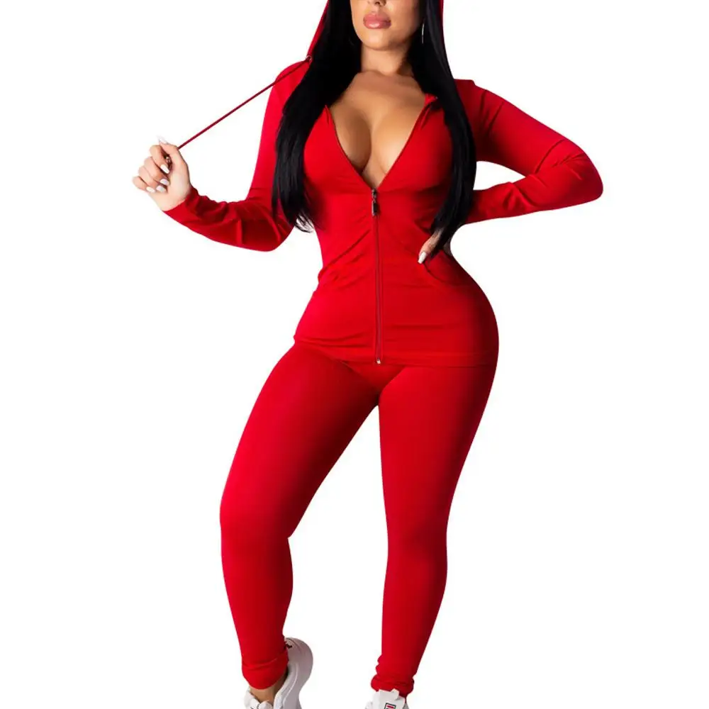 
Athletic Apparel Workout Clothing Jacket And Legging Gym Women Tracksuits 2 Piece Set For Women Hooded 