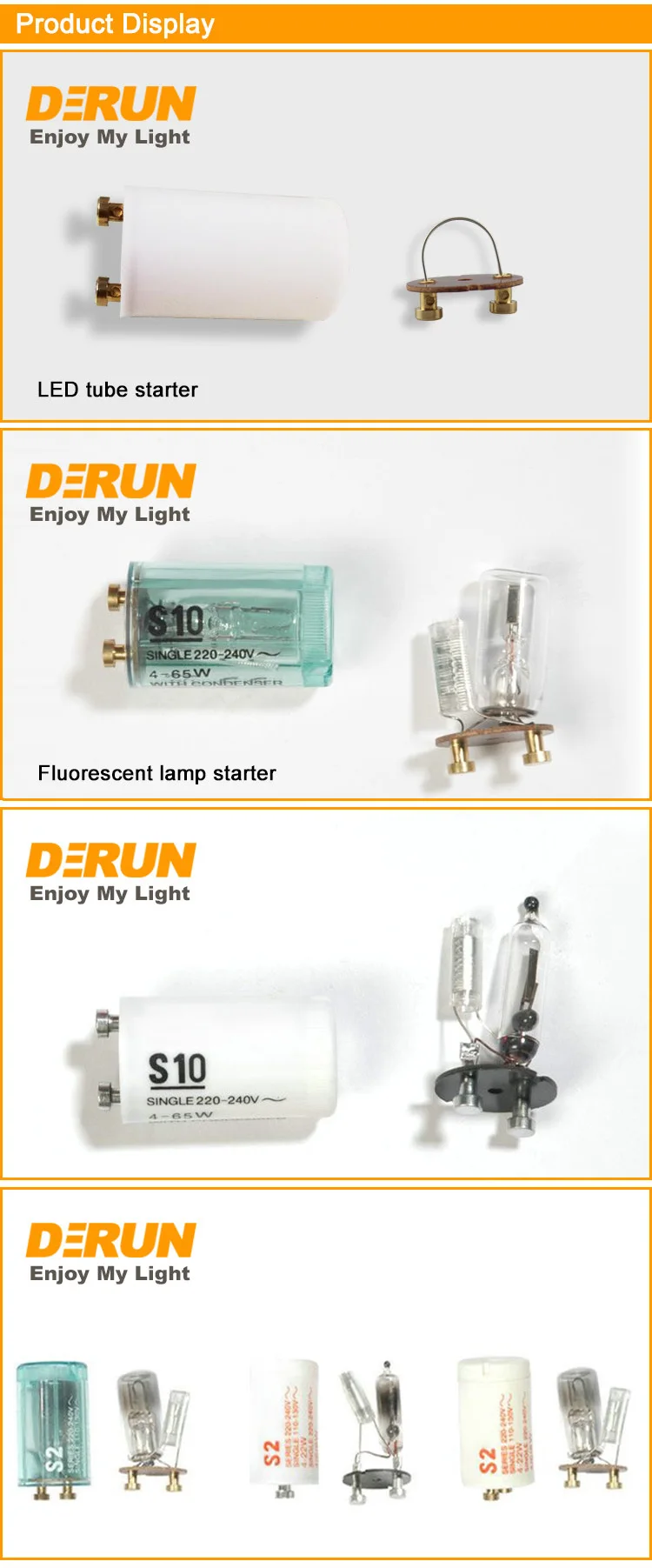 thumbnail image 2 of Lot Of 10 SURELITE FS-2 Fluorescent Light Starters - 4W-22W, 2-Pin, 100-130V 2 of 6