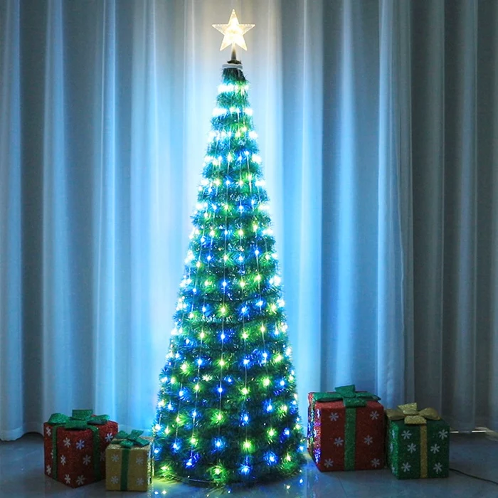Modern Design Short Rainbow Blue Star Meteor Shower Holiday Lighting Christmas Lights