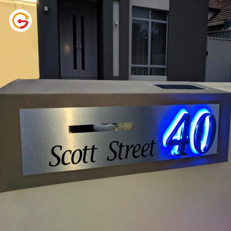 Jaguarsign Custom 316 Stainless Steel Street Number Led Lighted Address
