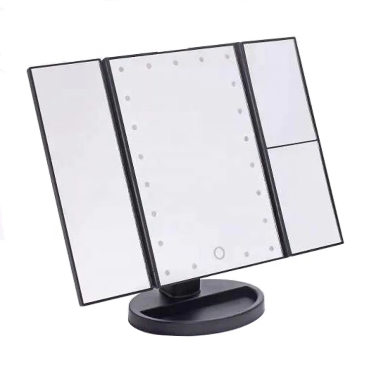 Chinese wholesale Tri-fold desktop touch sensor LED Lighted vanity makeup mirror buy chinese products online