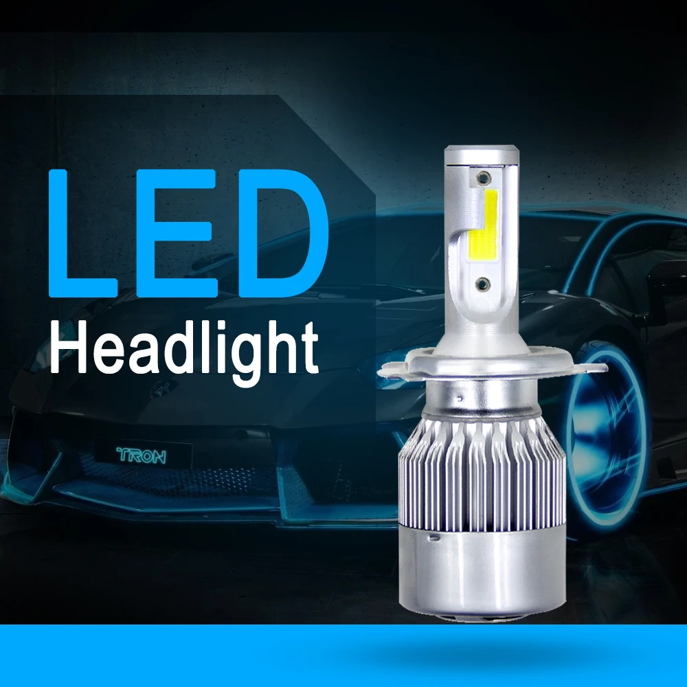 hlxg H4 LED H7 H11 H8 HB4 H1 H3 9005 HB3 Auto S2 Car Headlight Bulbs 72W 8000LM Car Accessories 6500K 4300K 8000K led fog light