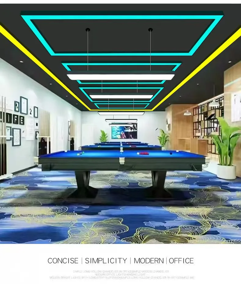 product modern simple design high end billiard room atmosphere led pendant lamp seamless splicing pool room ambiance decorative lighting-13