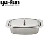 JGJ016 Brazil style basin design butter cake dessert storage with lid stock stainless steel cheese plate