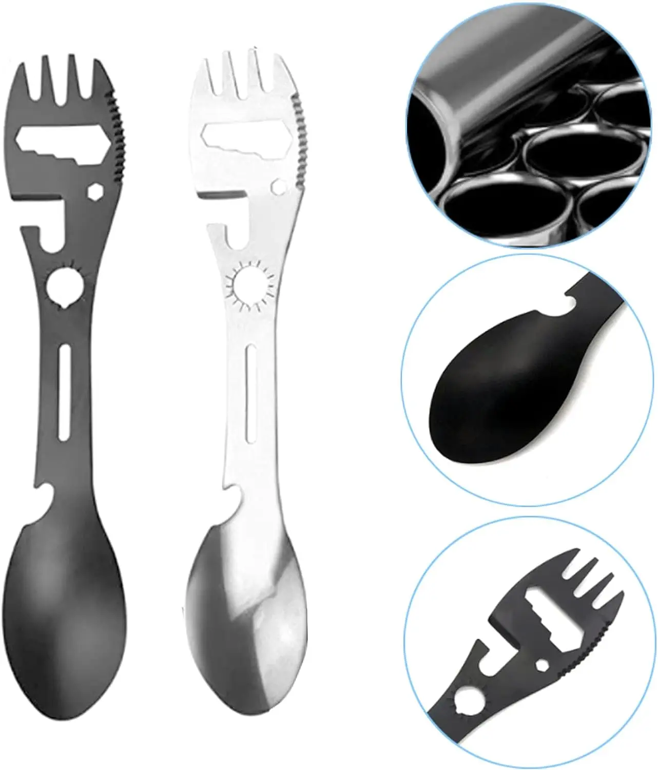 10 In 1 Mutifunctional Camping Spork Stainless Steel Outdoor Camping