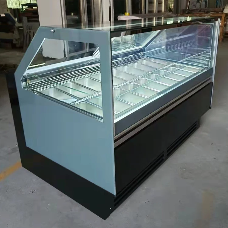 Commercial Frozen Display Stand Refrigerated Freeze Display Counter