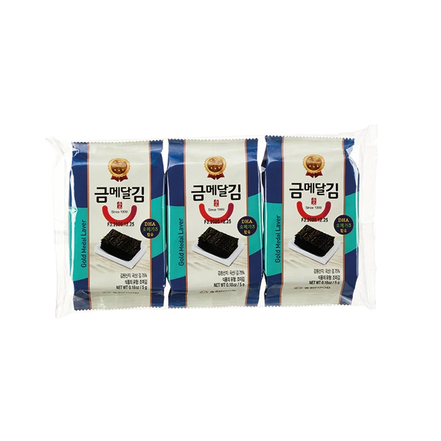
BEST PRICE Korean Organic Roasted Delicious Crispy Seasoned Omega 3 Nori Seaweed Snack 
