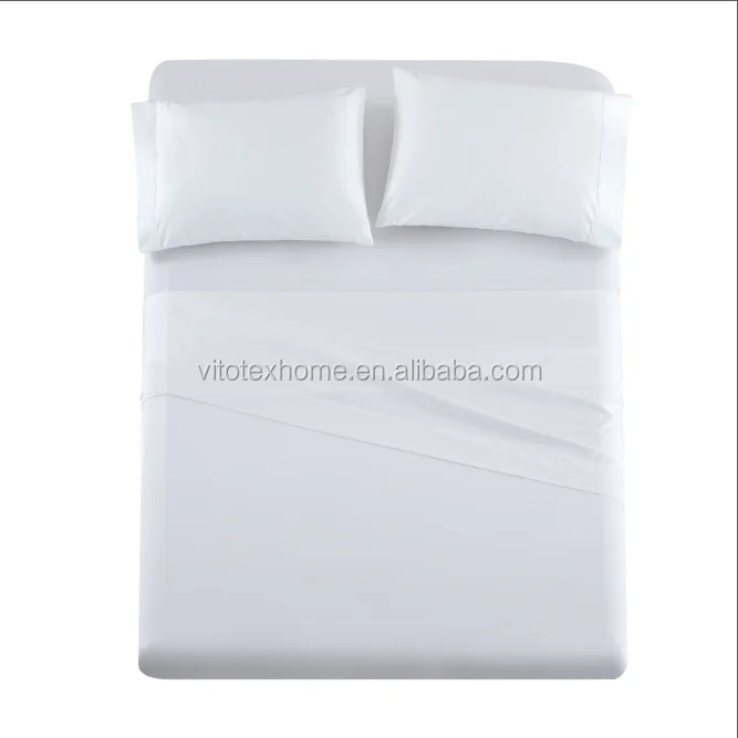 100 Polyester Microfiber 100gsm White 5mm Trim Luxury Bedding Sheet