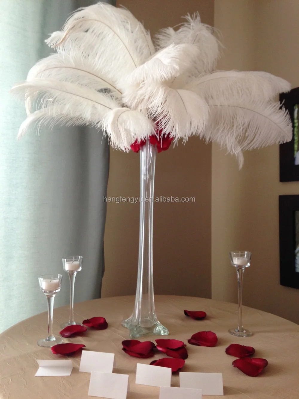 feather vases weddings