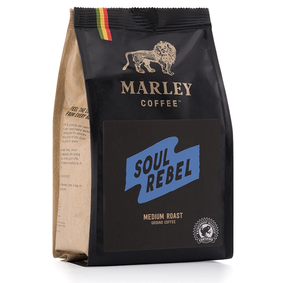 Soul Rebel-granos De Café De La Familia De Bob Marley,Granos De Café De La  Selva Tropical Medianos,Certificado,6x227g - Buy Decoración De La Mesa De  Café De La Bolsa De Café Que Hace