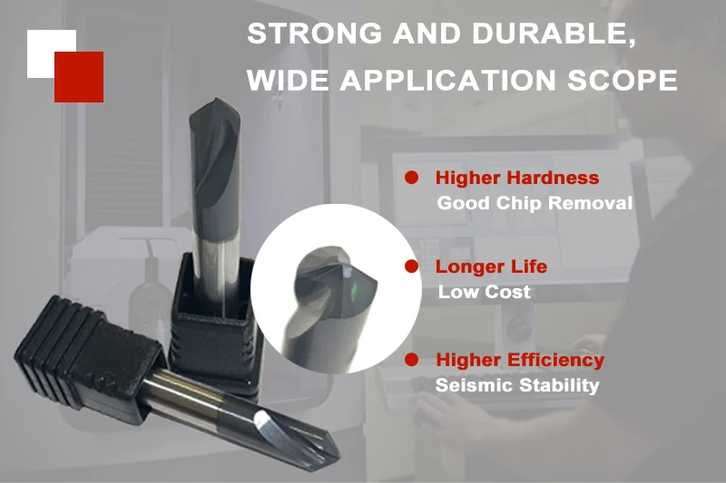 Cnc Solid Carbide 60 90 120 Degree Coated Chamfer Endmill Spotting