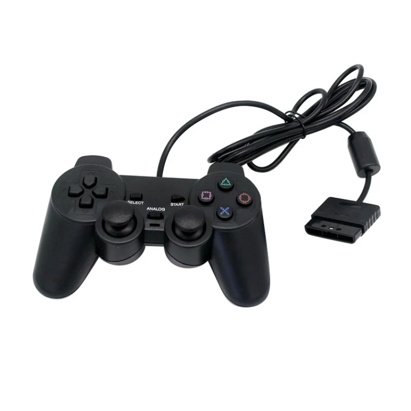 Black Wired Controller For Ps2 Dual Vibration Joystick Gamepad Buy For Ps2 Gamepad,Controller