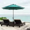 180g Polyester Cloth Outdoor Hand-cranked Center Visor 2.7m Garden Outdoor Table Umbrella With Auto Tilt And Crank 9 Feet