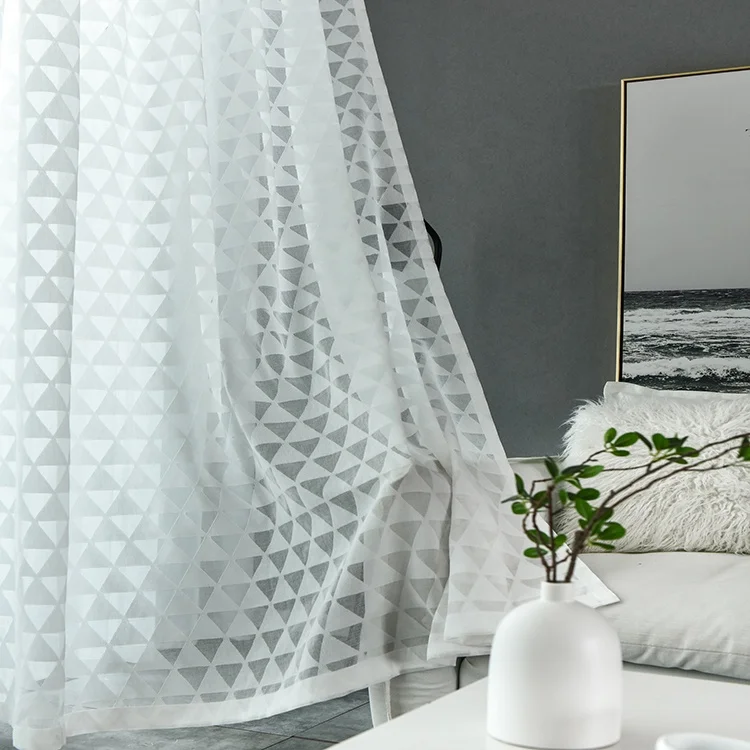 Decoration Ready Made Drapes And Window Sheer Fabric Curtain