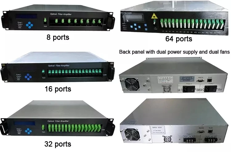 FTTH GPON Solution CATV 32 Port 16dBm 1550nm De Edfa Optical Amplifier without WDM