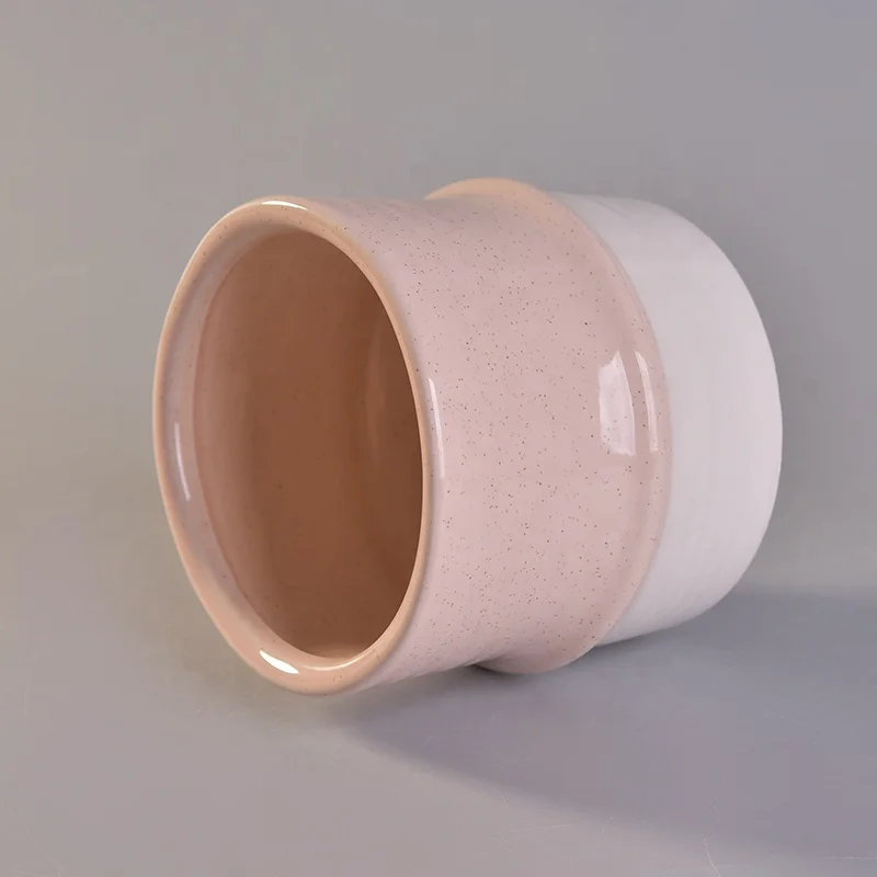 Luxury pink ceramic votive candle jar customized candle holders home decorative use