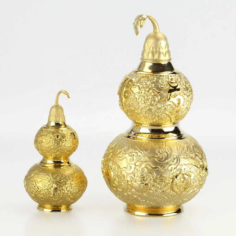 Zhongshan Wholesale Custom Copper & Brass Religious Crafts Feng Shui Gold Gourd Buddhist Gifts Crafts
