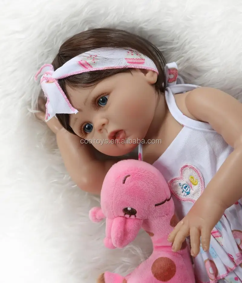 48cm Corps Entier Silicone Reborn Bebe Poupee Fille Bebe Poupee Reborn Jouet De Bain Main Enracinee Cheveux Boucles Anatomique Correct Buy Reborn Bebe Reborn Product On Alibaba Com