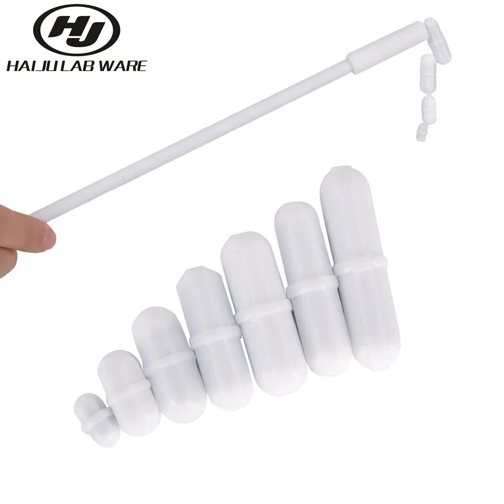 Industry 7Pcs Type-B PTFE Low/High Temperature Resistance Laboratory Magnetic Stir Bar Mixer Stirrer Bar Stiring Rod for Scientific Research Magnetic Mixer Magnetic Stir Bars
