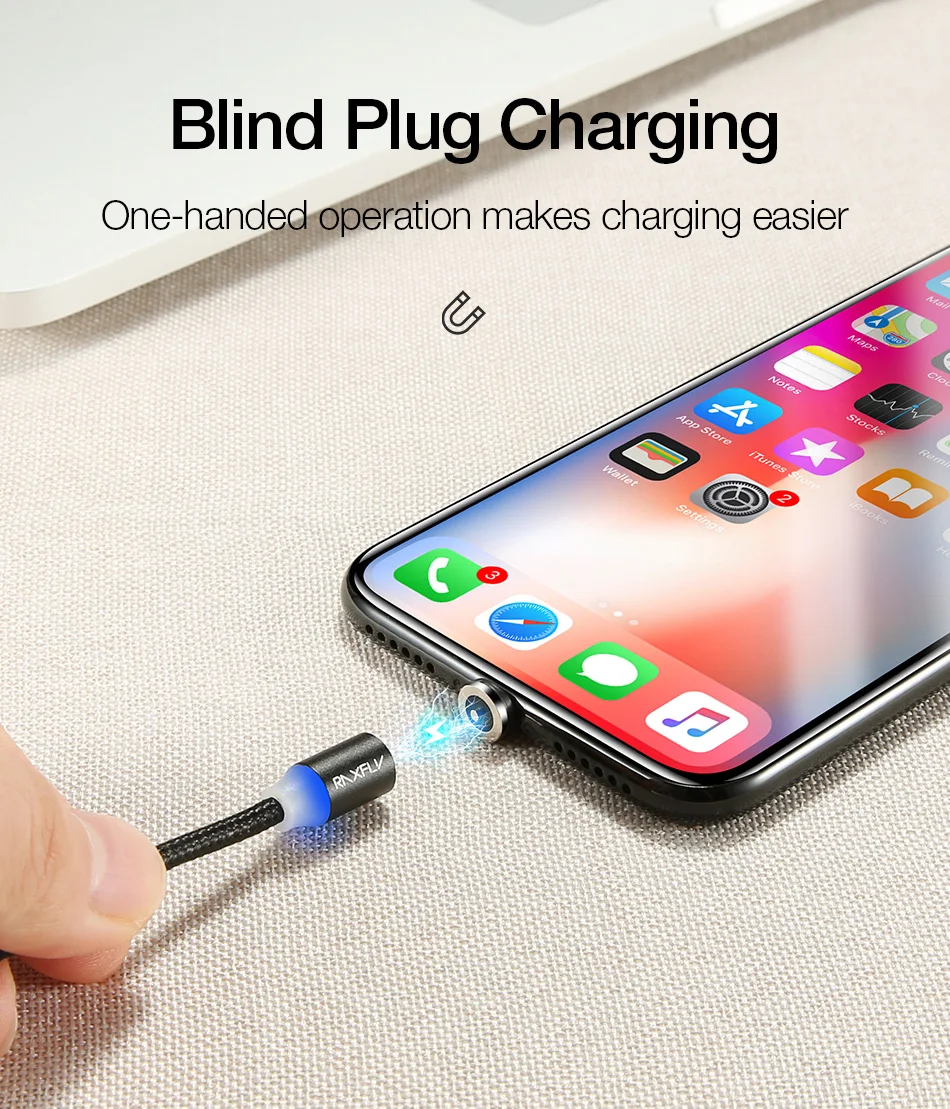 Free Shipping RAXFLY Amazon Best Seller 360 Rotation Led 3 in 1 Magnetic Usb Charging Cable Micro Type C Cable For Mobile Phone - ANKUX.COM