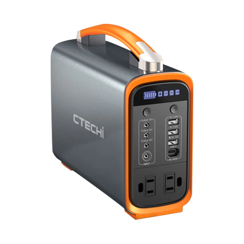 200W power station connected to foldable solar panel in daylight