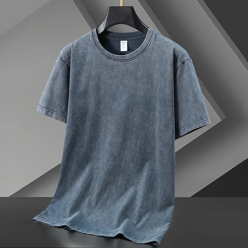 Custom DTG Printing Embroidery 260grams 100%Cotton Blank Vintage Washed Oversized T Shirts Streetwea