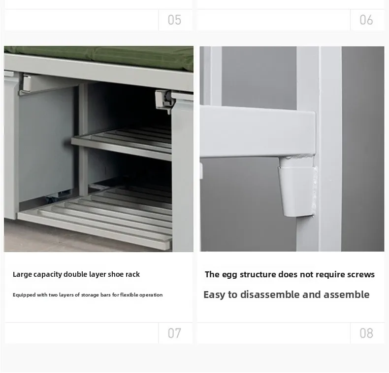 product wholesale custom heavy duty metal double bunk bed detachable knock down single bed frame for school bedroom apartment hospital-11