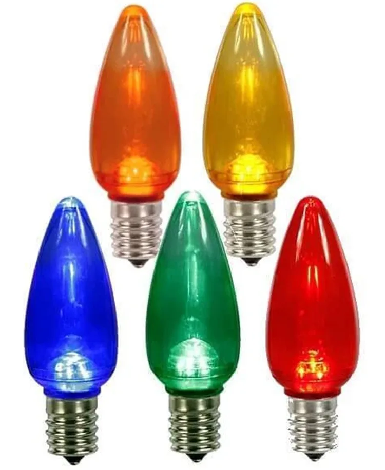 New Products Vintage Style Colored Clearance C9 LED Christmas Light Bulb Replacement Smooth