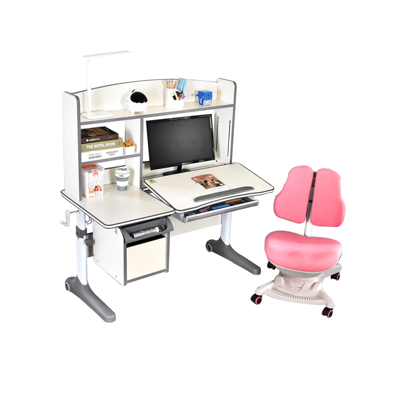 
Three story bookshelf large capacity desk and chair 