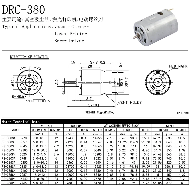 rc 380 motor