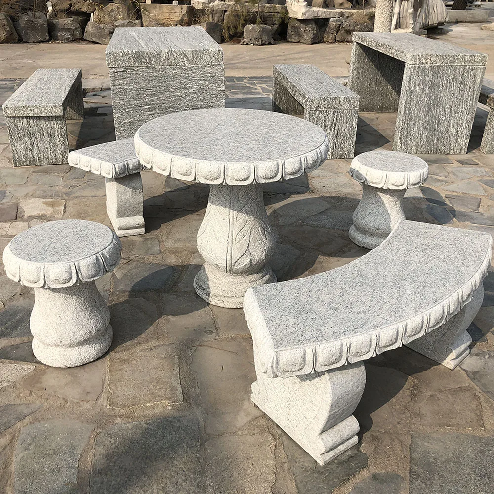 Landscaping Stone Marble Or Granite Garden Table With Bench/chair For