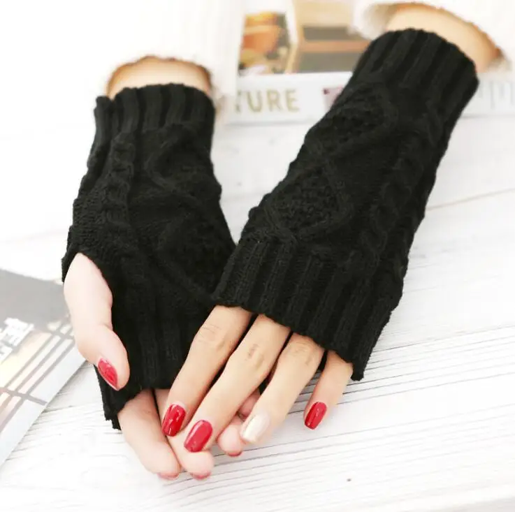 
New Arrival Women Knitted Fingerless Gloves Winter Warm 