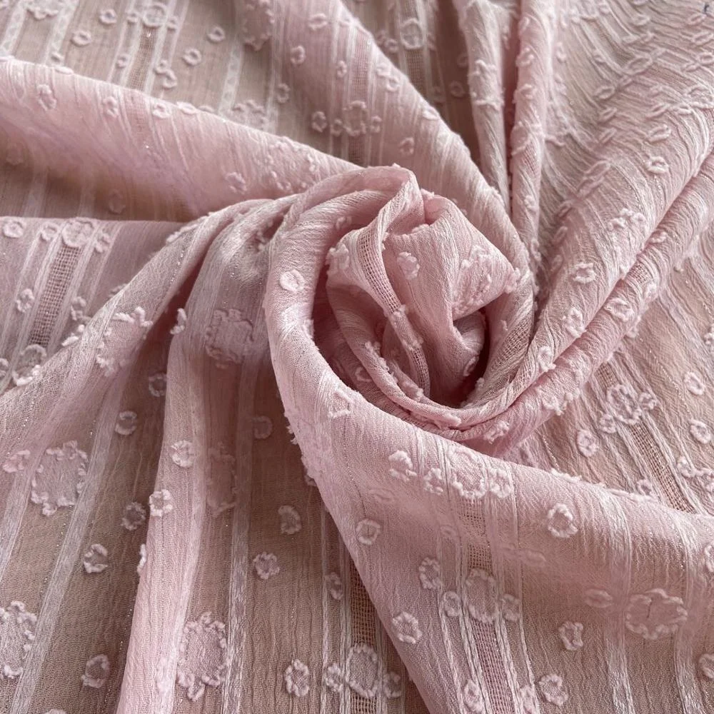 75d * 75d新发展剪花雪纺面料: 97% 聚酯纤维 3% 银金属时尚连衣裙