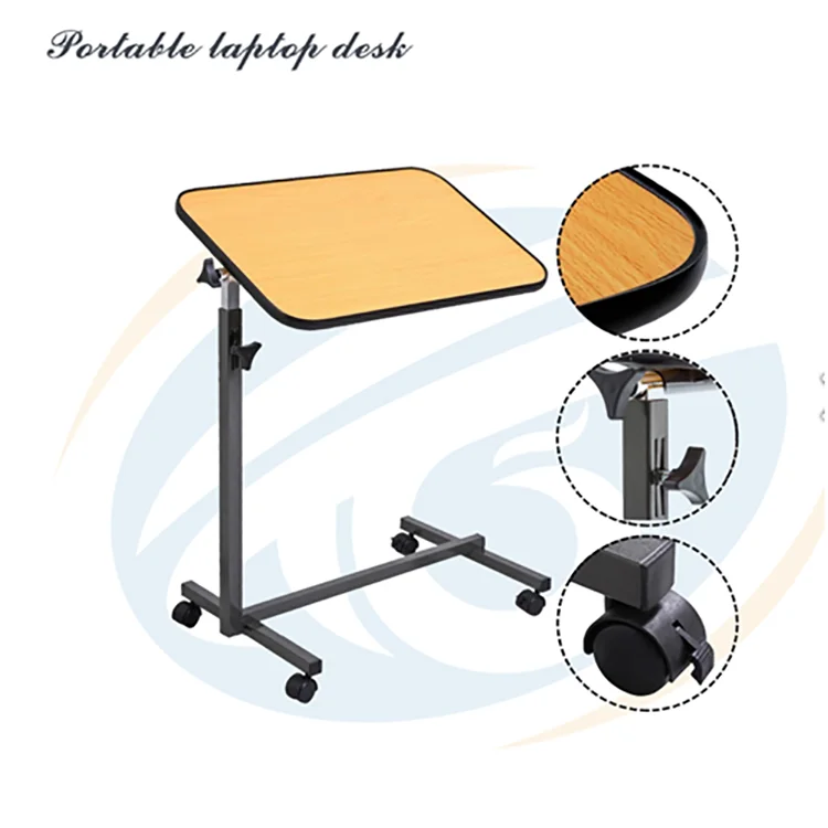 Hot Sale Cheap Height Adjustable Patient Bed Of Wooden Over Bed Table