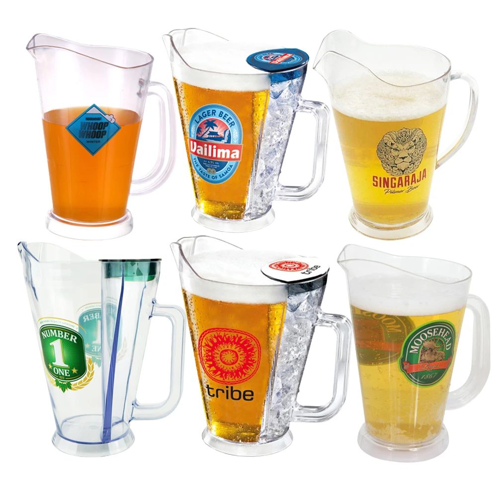Food Safe Clear Beer Jug Plastic Pitcher Beer Pitcher Ice Holder 1l 1
