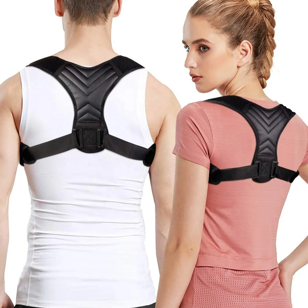 
Custom Logo Adjustable Upper Back Support Correction Belt Clavicle Shoulder Back Brace Posture Corrector for Men and Women 