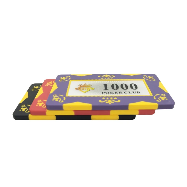 Rectangular Poker Chips 28g Clay Square Casino Royale Chips With