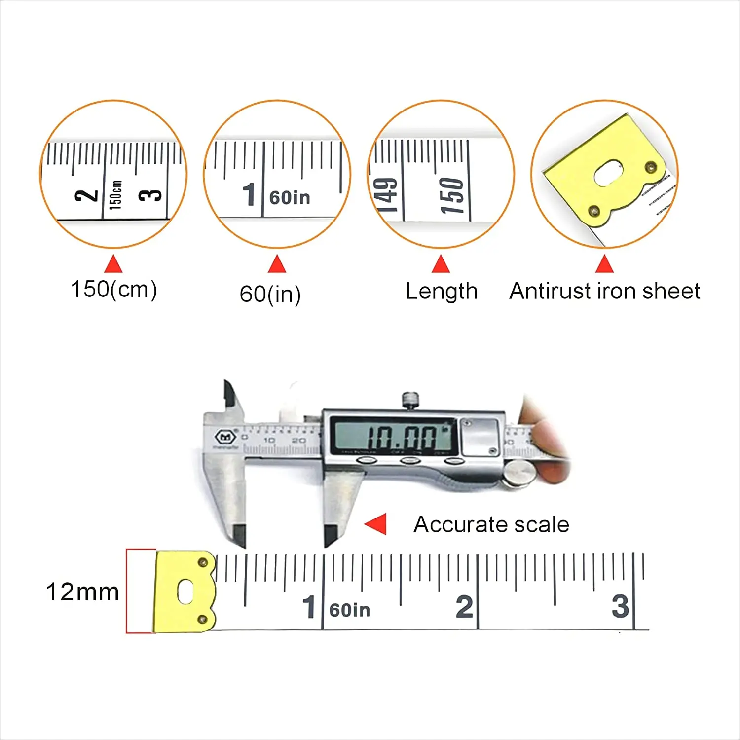 60 Inches 150 Centimeters Flexible Cloth Ruler for Sewing Tailor Body Measurement 12-Pack 60-Inch Tailor Tape Measures Double Scale Soft Measuring Tapes 6 Assorted Colors 