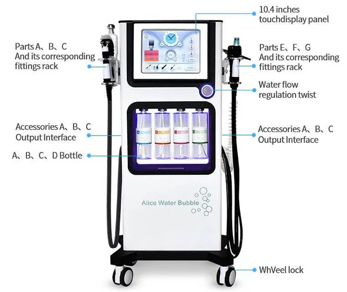 Alice Oxygen Jet Peel Hydra Aqua Facial Dermabrasion Hydrofacials Beauty Machine