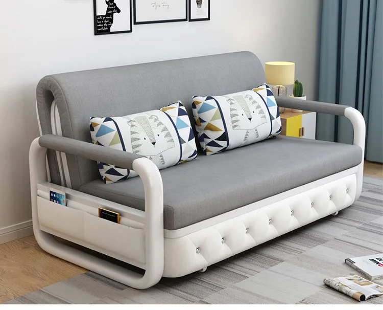 Sofá Cama Plegable Con Estructura De Metal,Con Almacenamiento,Moderno