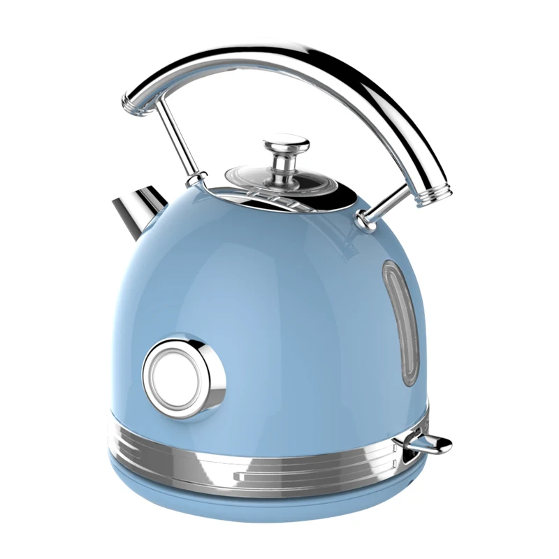 European Retro Kettle With Stainless Steel Kitchen Appliance 1.7l Fast